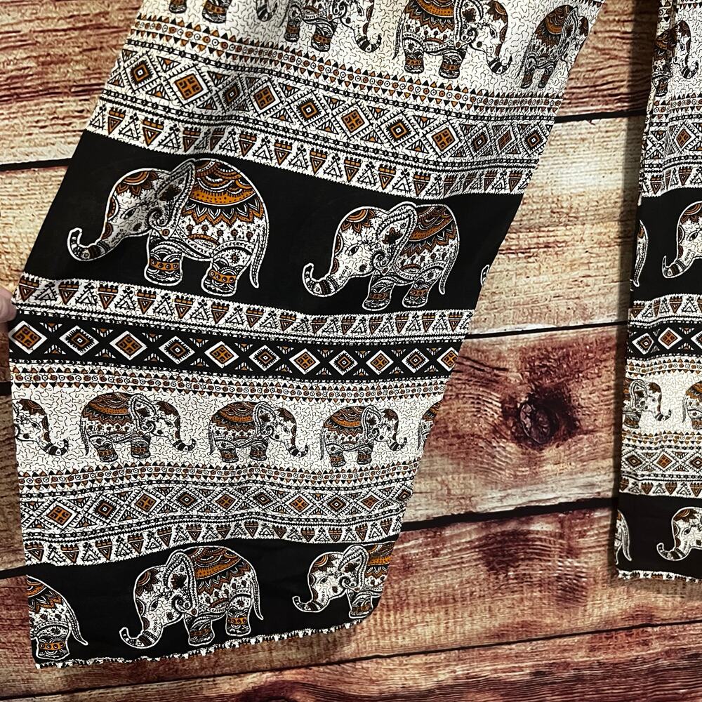 Paisley Boho Elephant Pants Wide Leg Tribal Festival Concert Women XL 100% Rayon - Picture 3 of 5